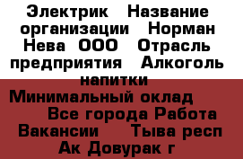 Электрик › Название организации ­ Норман-Нева, ООО › Отрасль предприятия ­ Алкоголь, напитки › Минимальный оклад ­ 35 000 - Все города Работа » Вакансии   . Тыва респ.,Ак-Довурак г.